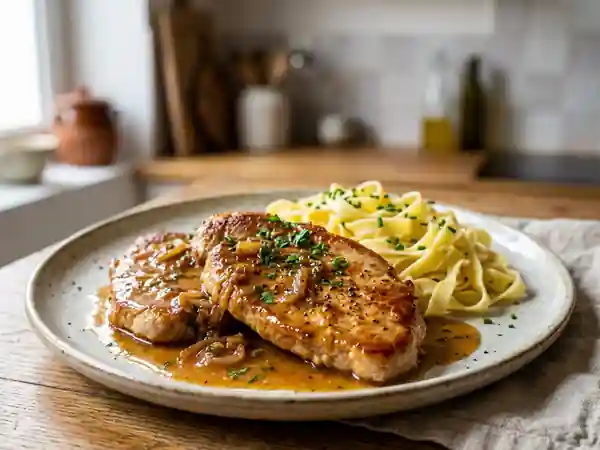 Escalopes de veau flambées et crème onctueuse - Photo de présentation
