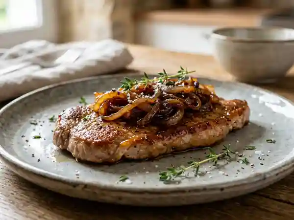 Escalopes de veau aux oignons fondants - Photo de présentation