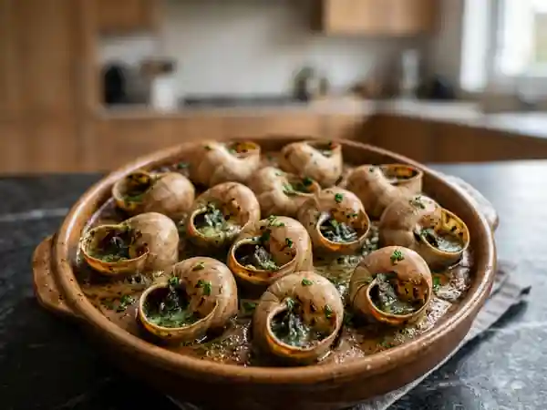 Escargots fondants au beurre d'ail et vin blanc - Photo de présentation