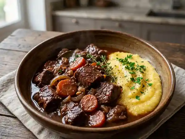 Estouffade de sanglier fondante au vin rouge - Photo de présentation