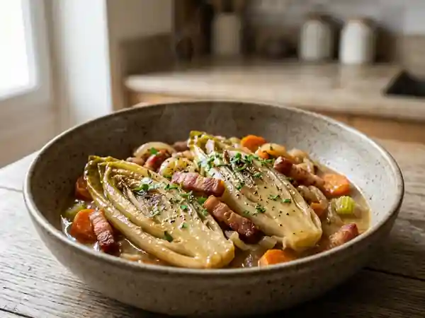 Estouffade d'endives au lard et légumes fondants : recette mijotée savoureuse - Photo de présentation