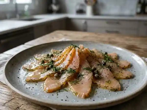 Esturgeon fumé mariné : recette raffinée et facile - Photo de présentation