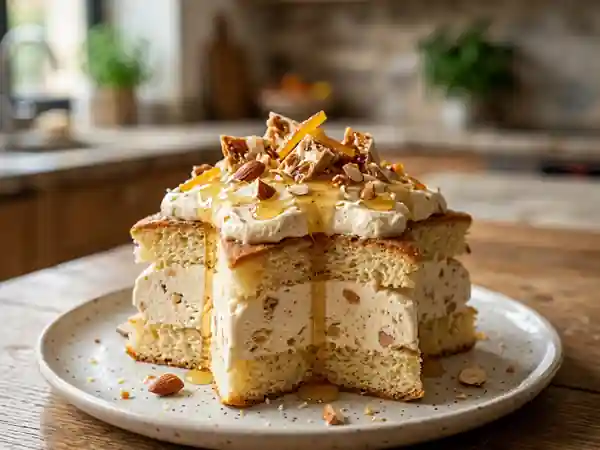 Étoile de Pandoro au Semifreddo Nougat et Miel - Photo de présentation