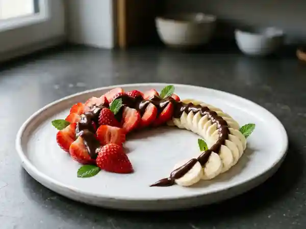 Étoile Filante Gourmande : Dessert Étoilé au Chocolat et Fruits - Photo de présentation