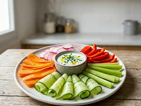 Éventail de Crudités Fraîcheur : Recette Facile et Colorée - Photo de présentation