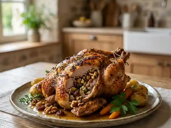 Faisan Farci aux Noix et Raisins : Recette Gourmande et Authentique - Photo de présentation