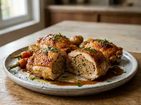 Cuisses de poulet farcies à la chair à saucisse - Photo de présentation
