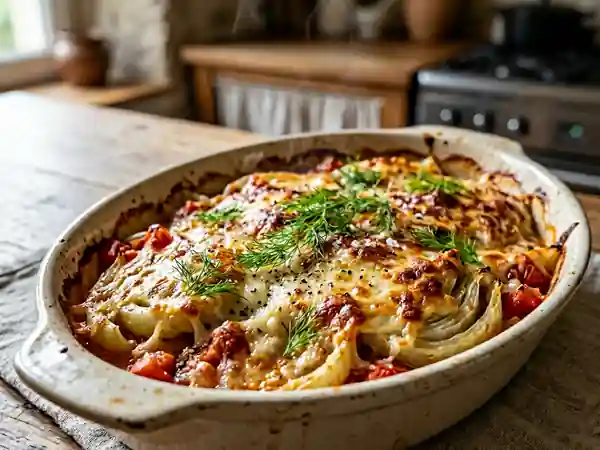 Fenouil fondant gratiné à la tomate - Photo de présentation