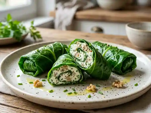 Feuilles de blettes farcies froides : recette fraîche et gourmande - Photo de présentation