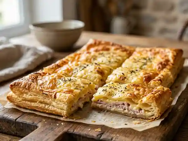 Feuilleté jambon-fromage ultra-croustillant - Photo de présentation