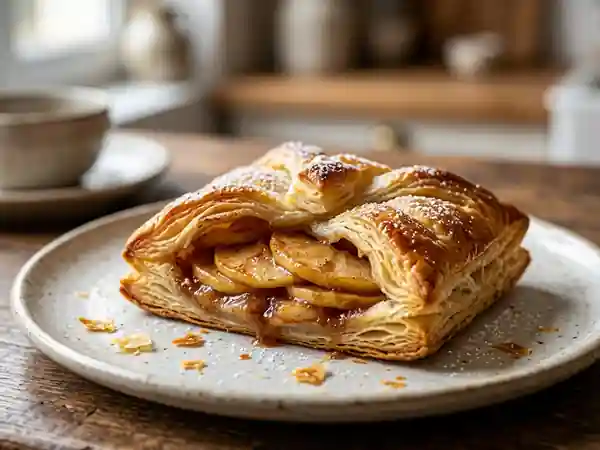 Feuilleté aux pommes frais et croustillant - Photo de présentation
