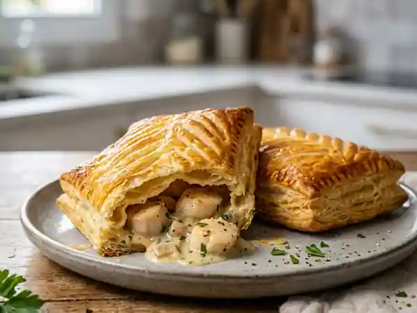 Feuilleté croustillant aux Saint-Jacques et crème - Photo de présentation