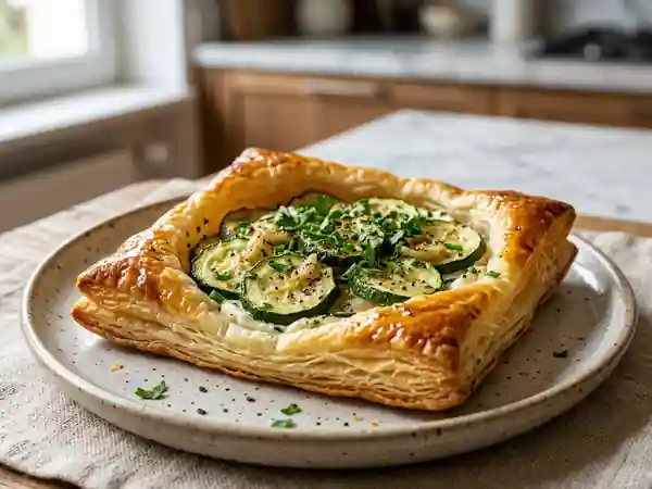 Feuilleté croustillant courgette et fromage frais - Photo de présentation