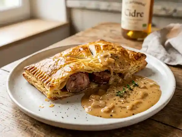 Feuilleté croustillant à l'andouille et cidre - Photo de présentation
