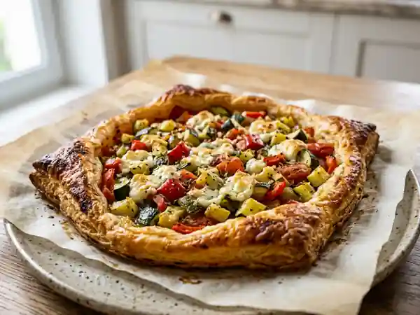 Feuilleté d'été gourmand aux légumes frais - Photo de présentation