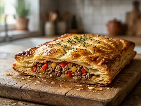 Feuilleté Croustillant au Boeuf et Poivrons - Photo de présentation