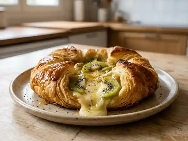 Feuilleté fondant au camembert et kiwis frais - Photo de présentation
