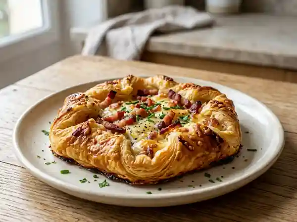 Chèvre Fondant et Lardons en Feuilleté Doré - Photo de présentation
