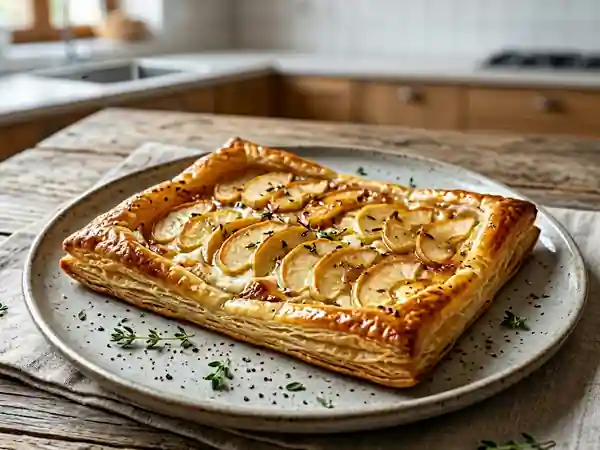 Feuilleté Chèvre Frais et Pommes Caramélisées - Photo de présentation
