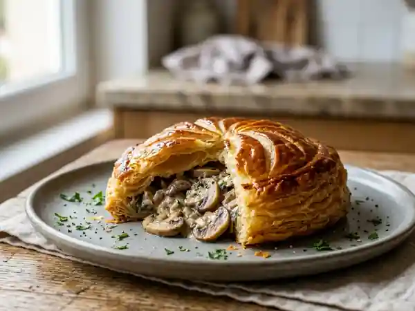 Feuilleté gourmand aux champignons frais - Photo de présentation