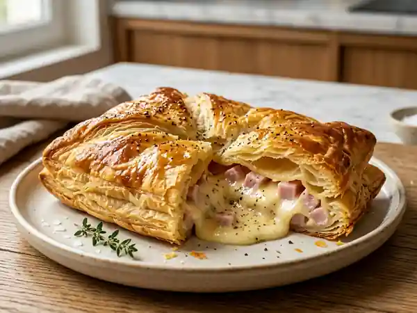 Feuilleté Savoyard Fondant au Fromage et Jambon - Photo de présentation