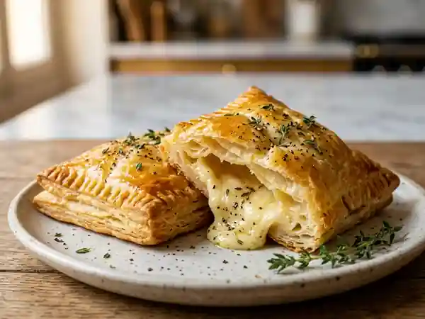 Feuilletés croustillants au chèvre et miel - Photo de présentation