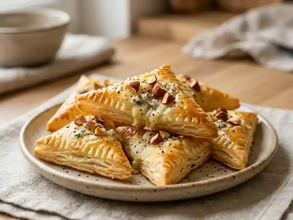 Feuilletés croustillants Roquefort et Amandes - Photo de présentation