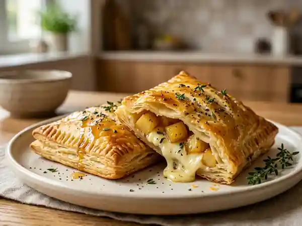 Feuilletés fondants chèvre, pomme et miel - Photo de présentation