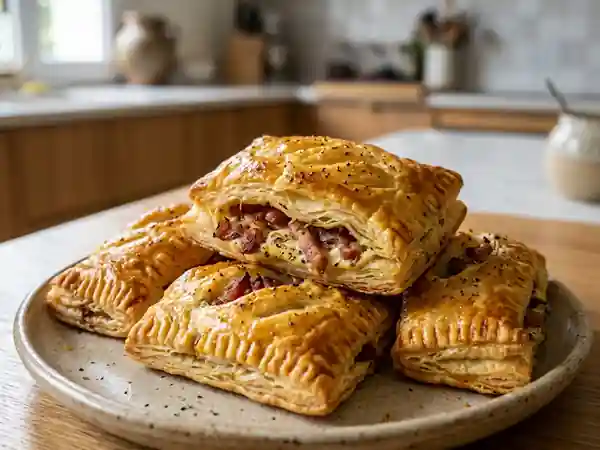 Feuilletés gourmands aux lardons et crème fraîche - Photo de présentation