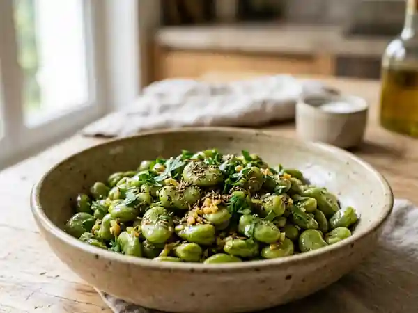 Fèves Sautées au Cumin et Ail Fondant - Photo de présentation