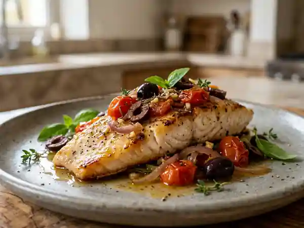 Filet de bar à la provençale : recette savoureuse et facile - Photo de présentation