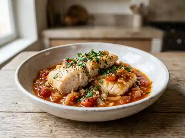 Lotte fondante à la provençale et vin blanc - Photo de présentation