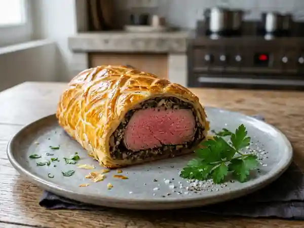 Filet de bœuf en croûte feuilletée et champignons - Photo de présentation