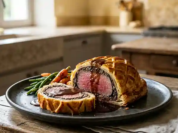 Filet de bœuf en croûte et sauce madère - Photo de présentation