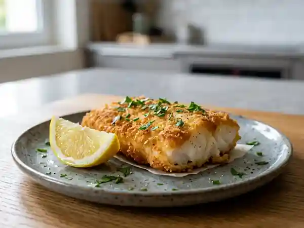 Filet de cabillaud croustillant à l'anglaise : recette facile et savoureuse - Photo de présentation