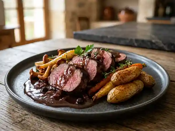 Filet de chevreuil fondant sauce Grand Veneur - Photo de présentation