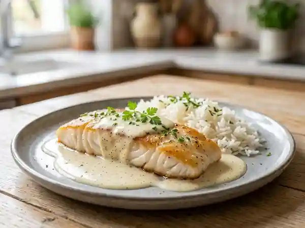 Filet de poisson délicatement parfumé à la vanille - Photo de présentation