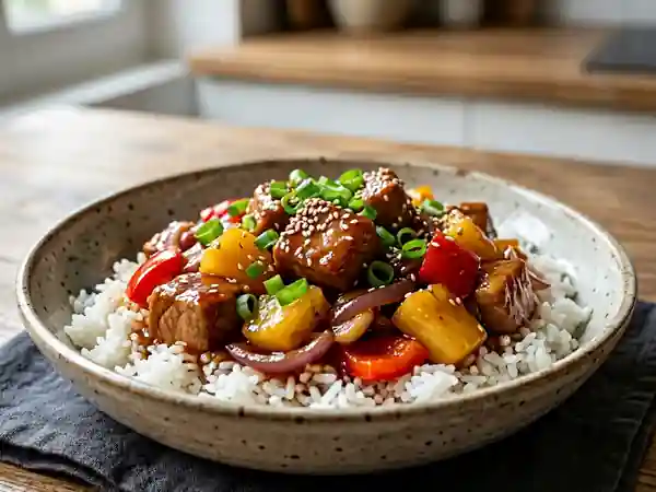 Porc aigre-doux caramélisé et fondant - Photo de présentation