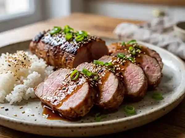 Filet de porc fondant, glacé au thé Darjeeling - Photo de présentation