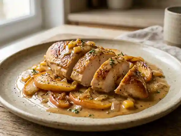 Poulet au cidre et pommes caramélisées - Photo de présentation