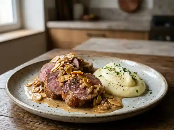 Filet mignon fondant et amandes croquantes - Photo de présentation