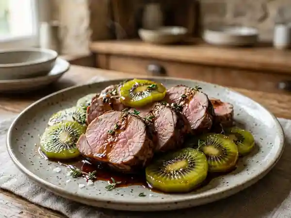 Filet mignon laqué au kiwi et miel - Photo de présentation