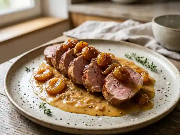 Filet mignon de porc aux mirabelles fondantes - Photo de présentation