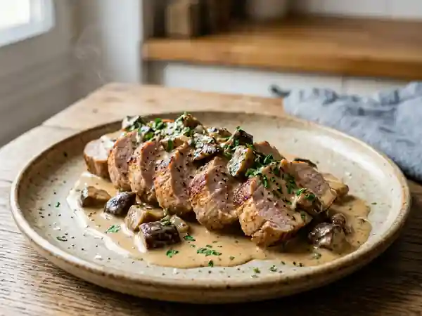 Filet mignon fondant à la crème de cèpes - Photo de présentation
