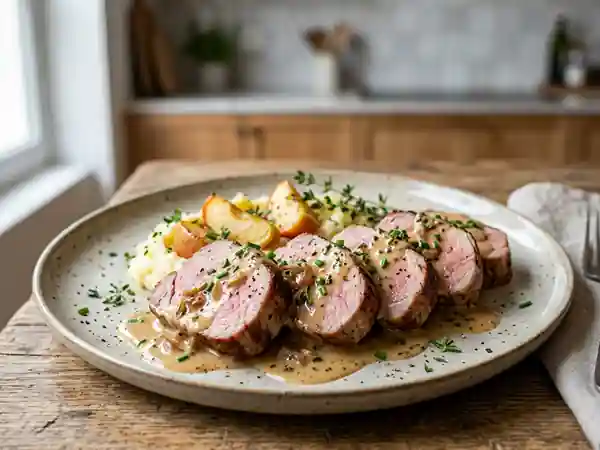 Filet mignon rôti au cidre et crème - Photo de présentation