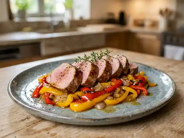 Filet mignon fondant et poivrons confits - Photo de présentation