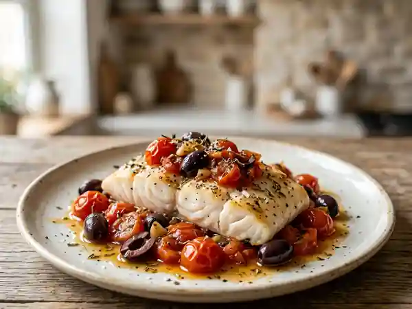 Filets de cabillaud à la provençale : recette savoureuse et facile - Photo de présentation