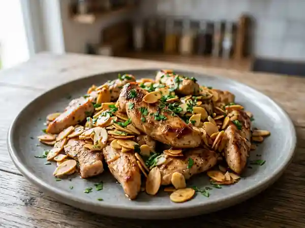 Filets de dinde sautés aux amandes croquantes - Photo de présentation