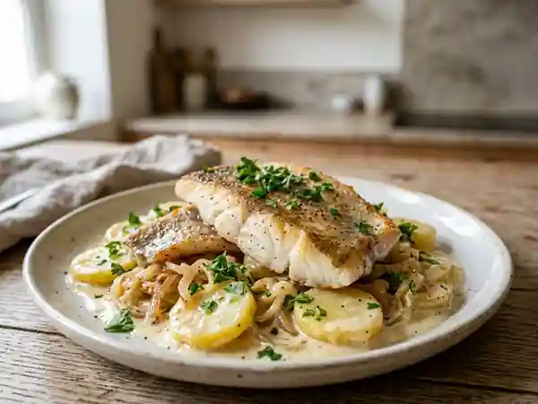 Filet de lieu crémeux à l'alsacienne - Photo de présentation