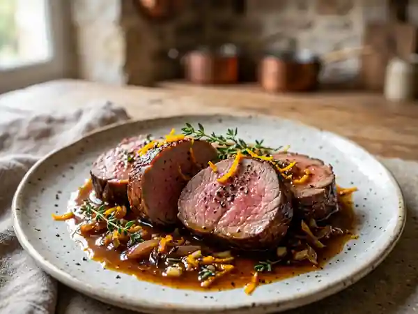 Filet de marcassin acidulé orange et citron - Photo de présentation